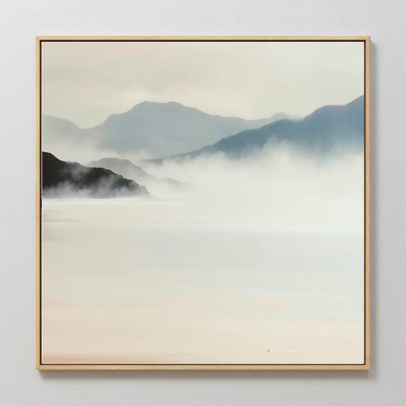 Minimalist Misty Valley - Sage and Rose Prints