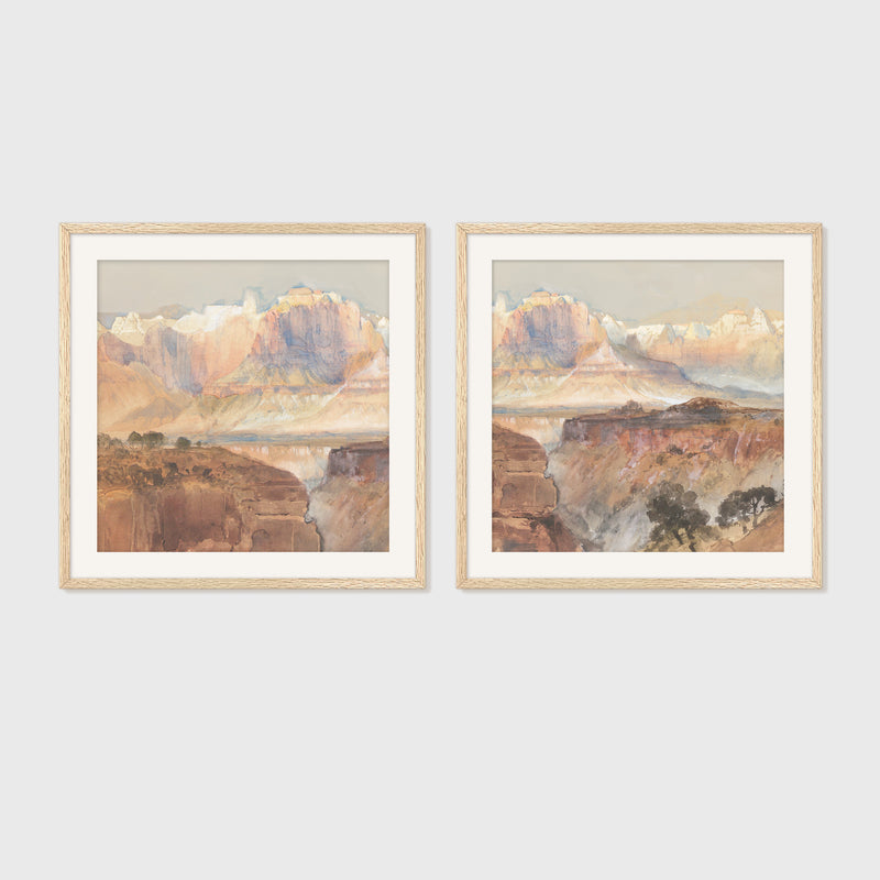 Desert Watercolor 2-Panel Set - Sage and Rose Prints
