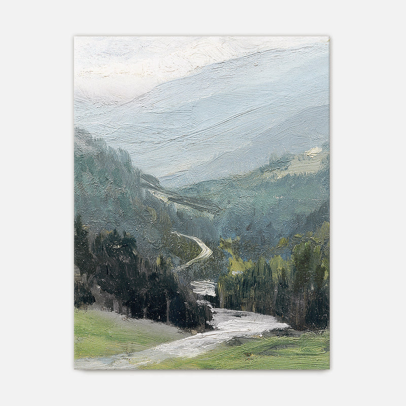 Blue Mountain Oil Painting No1 - Sage and Rose Prints