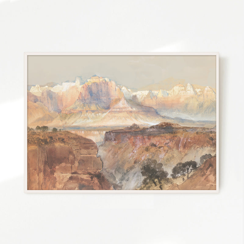 Desert Watercolor in Shades of Orange - Sage and Rose Prints