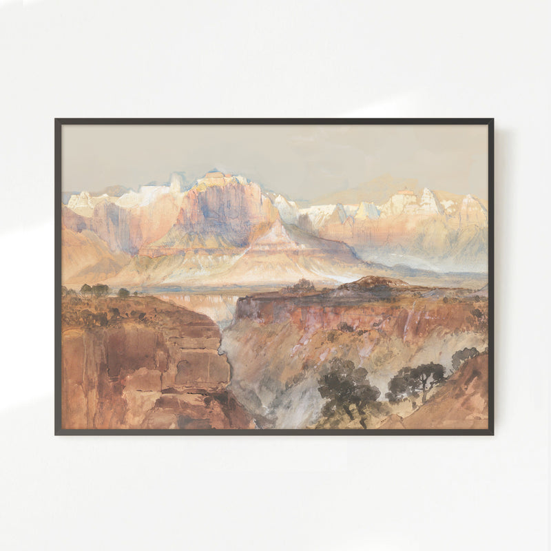 Desert Watercolor in Shades of Orange - Sage and Rose Prints