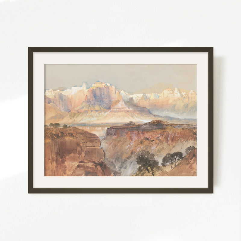 Desert Watercolor in Shades of Orange - Sage and Rose Prints