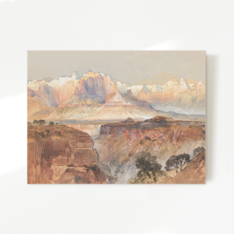 Desert Watercolor in Shades of Orange - Sage and Rose Prints