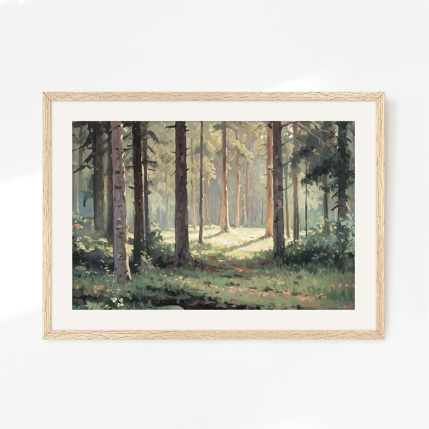 Sunny Forest Clearing Painting No2 - Sage and Rose Prints