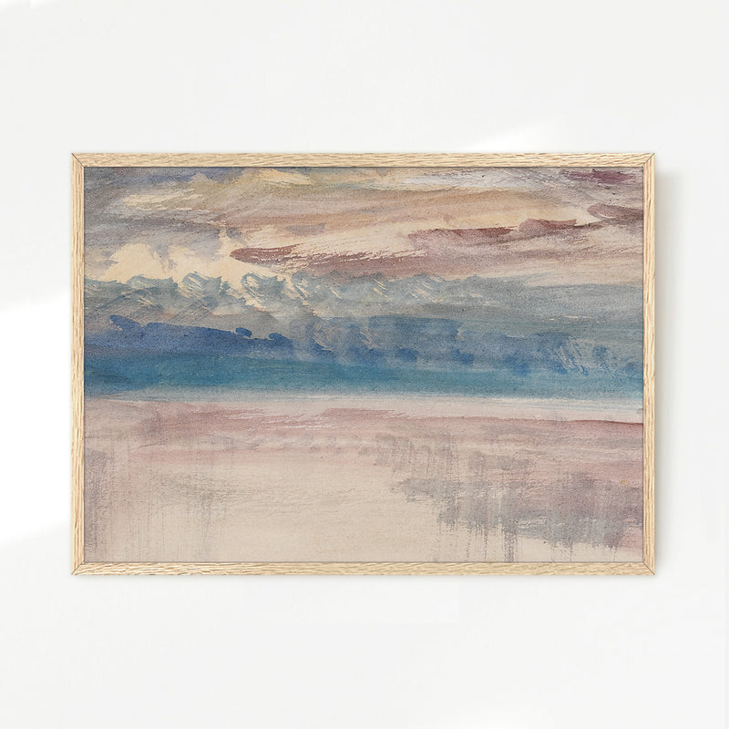 Muted Abstract Seascape Watercolor - Sage and Rose Prints