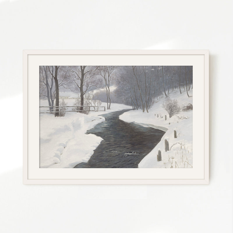 Winter Landscape Forest Painting - Sage and Rose Prints