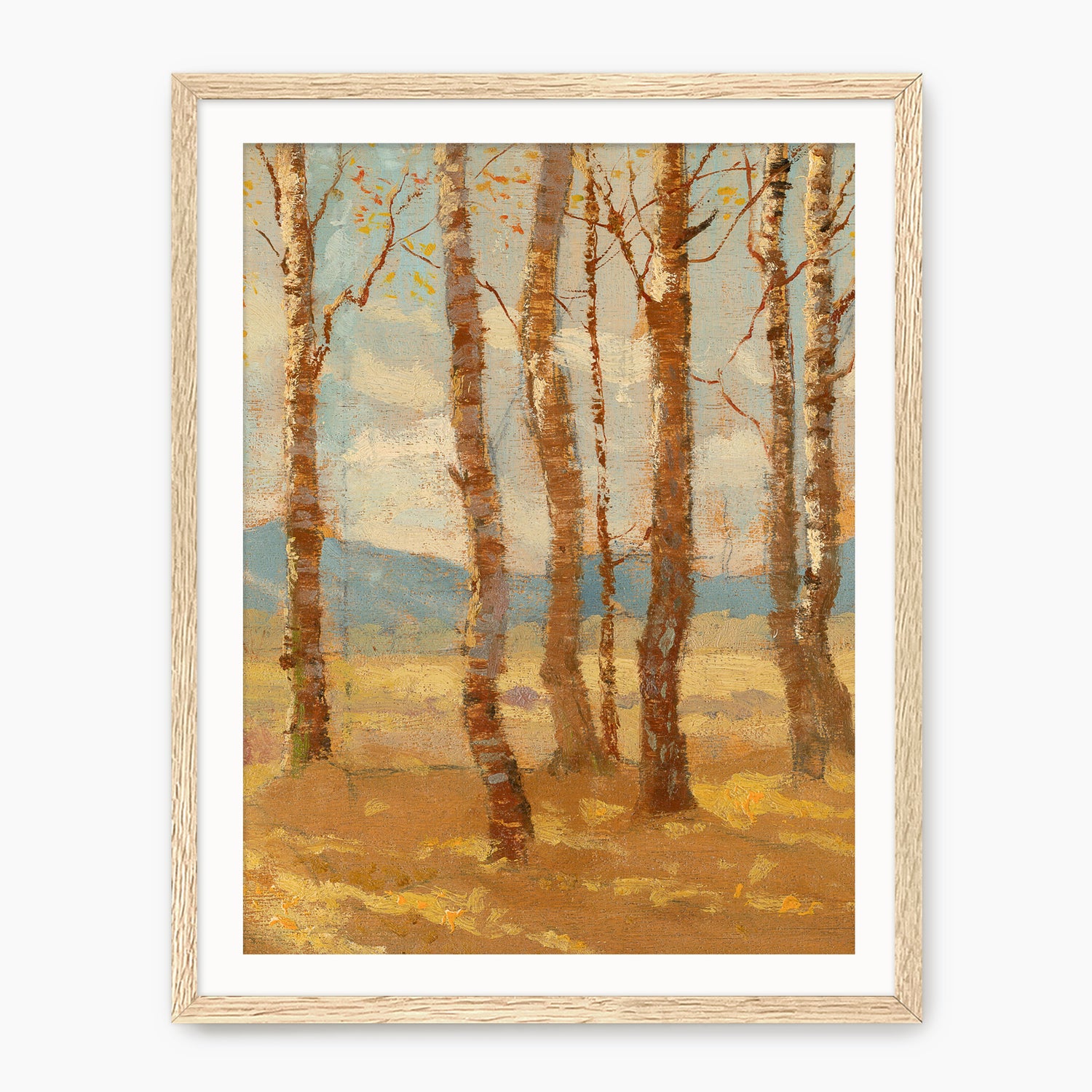 Birches in Autumn Print - Sage and Rose Prints