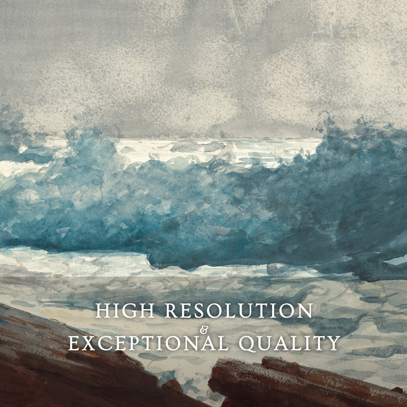 Ocean Watercolor in Deep Teal - Sage and Rose Prints