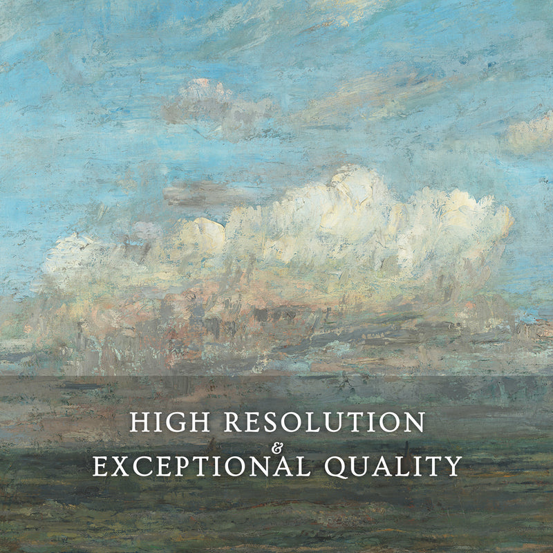 Vibrant Blue Sky Seaside Painting - Sage and Rose Prints