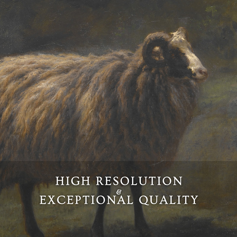 Romanticism Revival Sheep Art Print No2 - Sage and Rose Prints