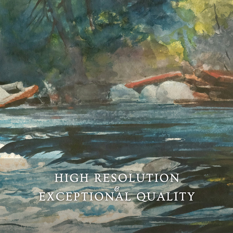 River Painting in Shades of Green - Sage and Rose Prints