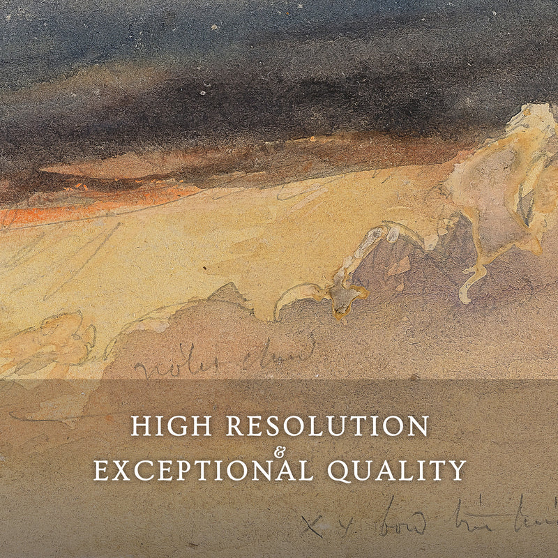 Moody Clouds Sketch in Warm Tones - Sage and Rose Prints
