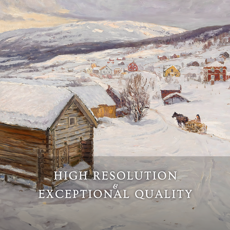Cabin in the Snow Impressionist Painting - Sage and Rose Prints