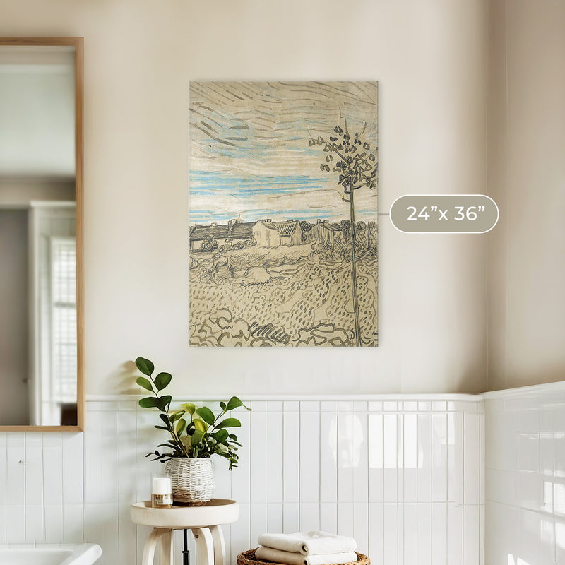 Wheat Field Painted by Vincent Van Gough - Sage and Rose Prints