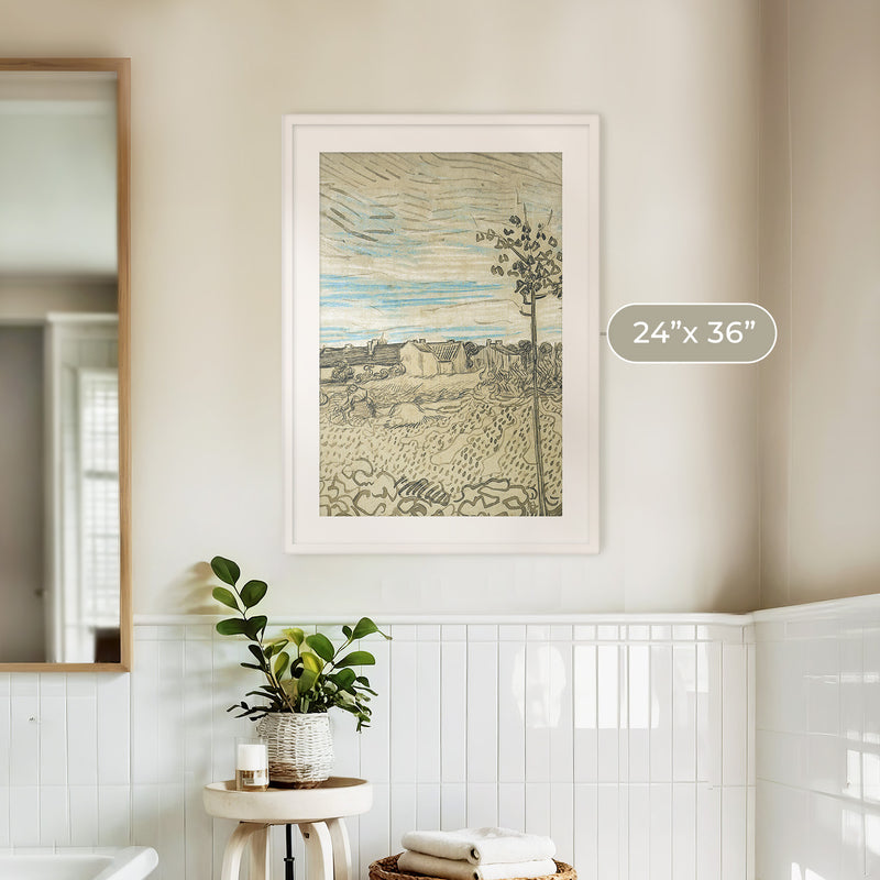 Wheat Field Painted by Vincent Van Gough - Sage and Rose Prints