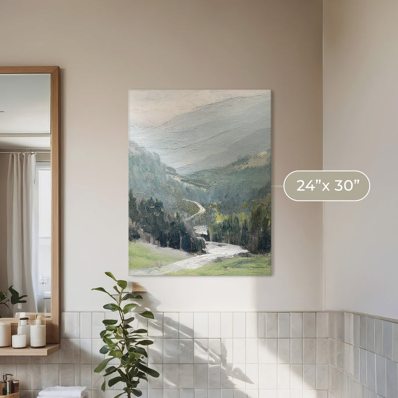 Blue Mountain Oil Painting No1 - Sage and Rose Prints