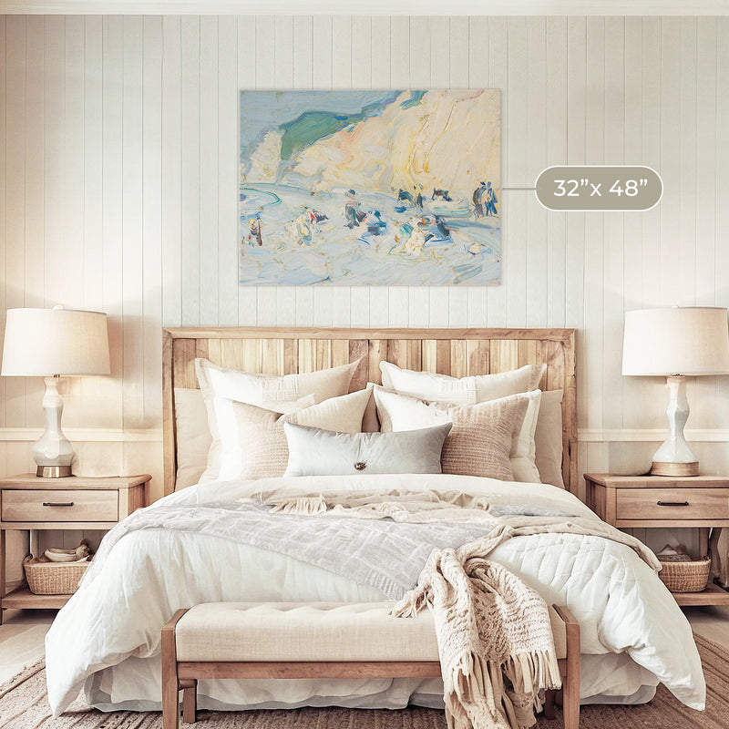 Busy Beach Impasto Oil Painting - Sage and Rose Prints