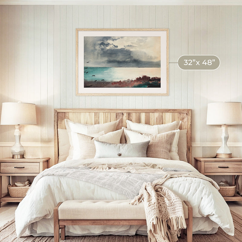 Ocean After a Storm Watercolor - Sage and Rose Prints