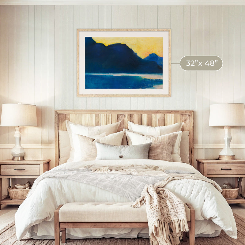 Sundown in Deep Blues and Yellow - Sage and Rose Prints