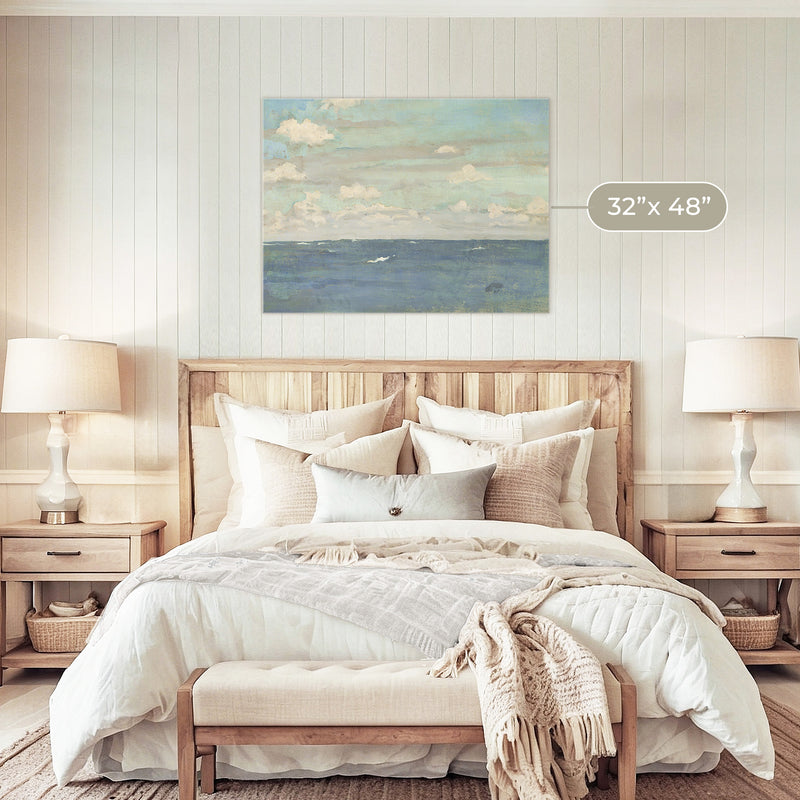 Dusty Blue Ocean Watercolor - Sage and Rose Prints