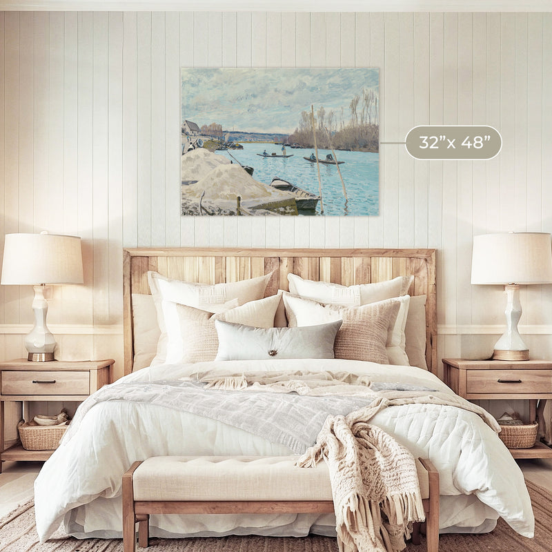 Boats on the River in Tan and Teal - Sage and Rose Prints