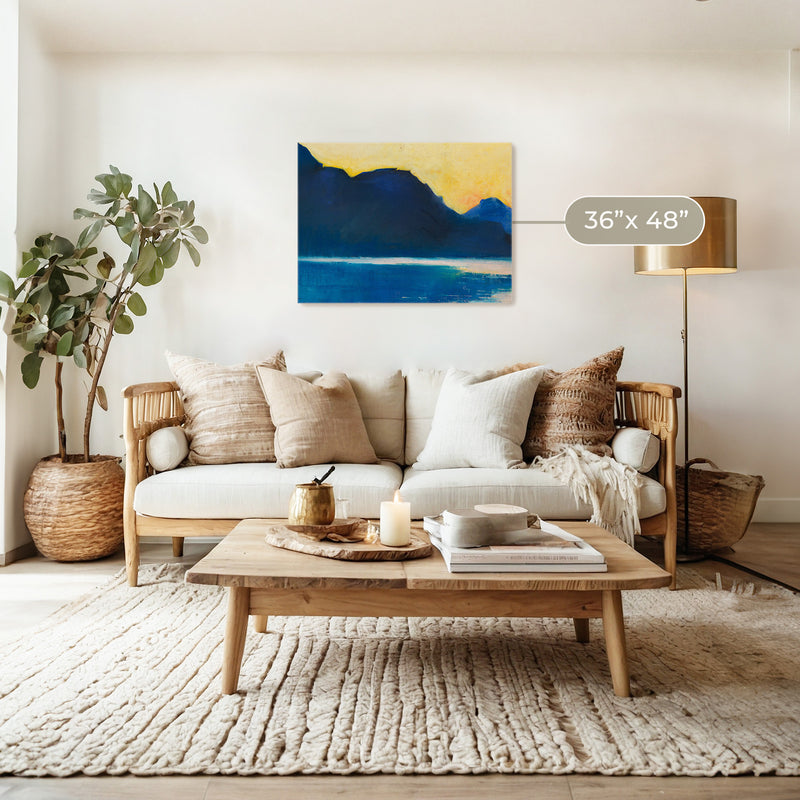 Sundown in Deep Blues and Yellow - Sage and Rose Prints