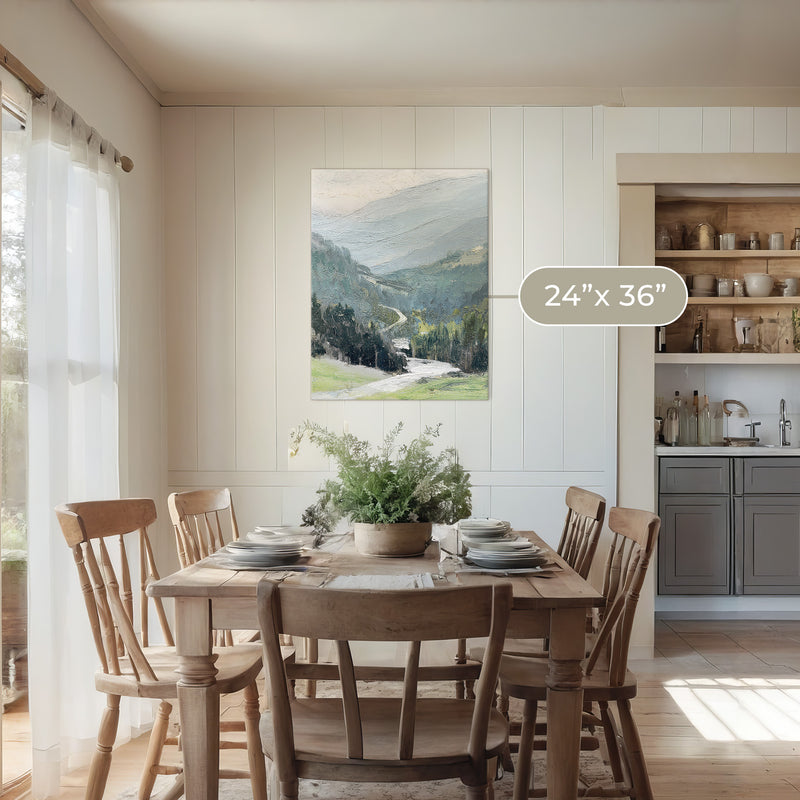 Blue Mountain Oil Painting No1 - Sage and Rose Prints