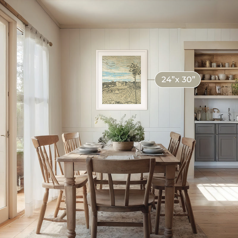 Wheat Field Painted by Vincent Van Gough - Sage and Rose Prints