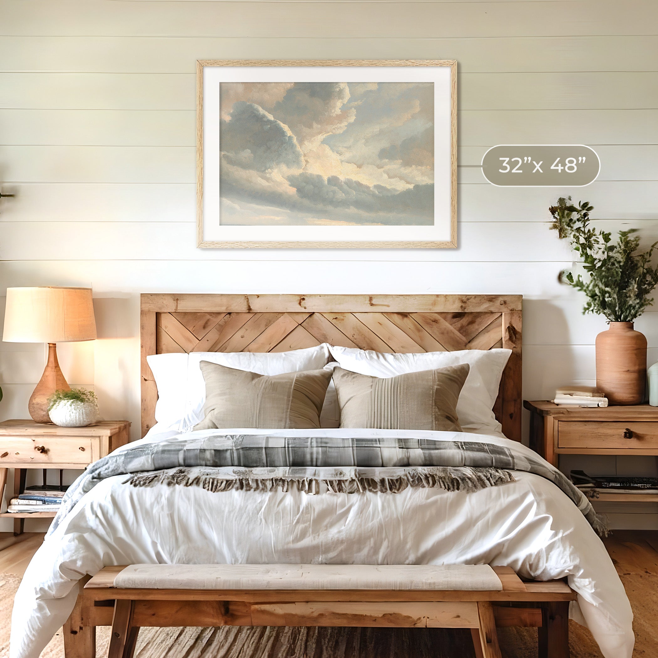 Muted Pink and Grey Clouds - Sage and Rose Prints