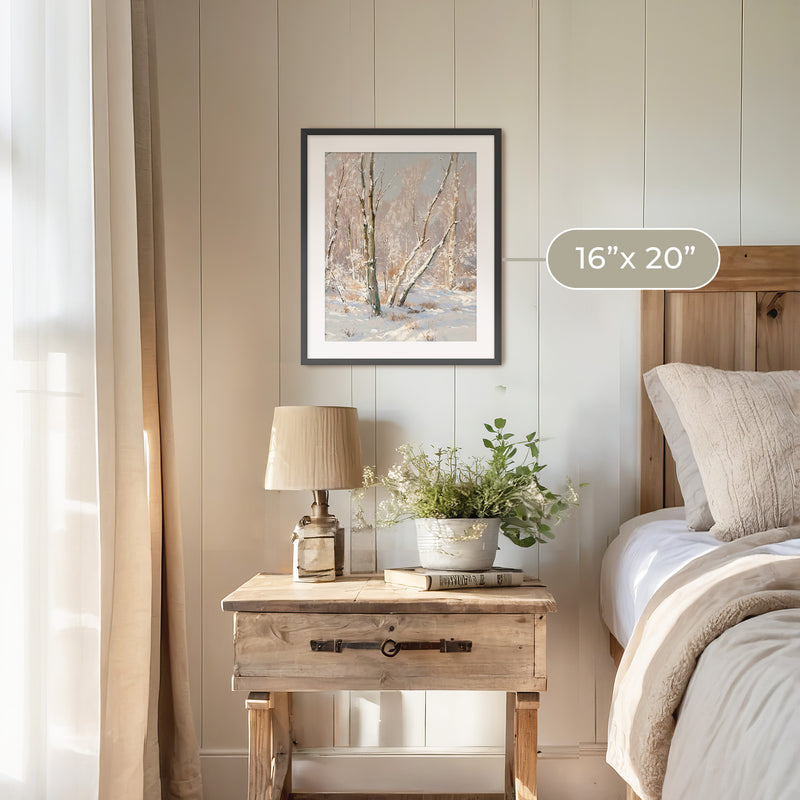 Bright Winter Forest Painting - Sage and Rose Prints