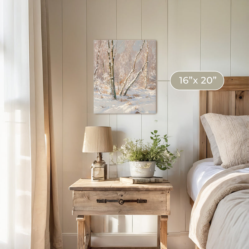 Bright Winter Forest Painting - Sage and Rose Prints