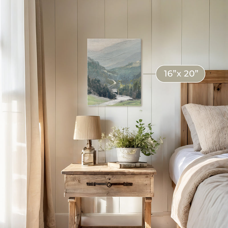 Blue Mountain Oil Painting No1 - Sage and Rose Prints