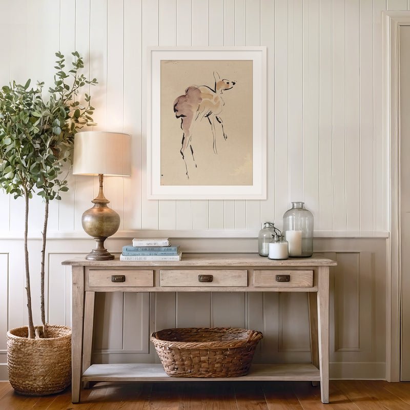 Young Deer Painted by Rik Wouters - Sage and Rose Prints