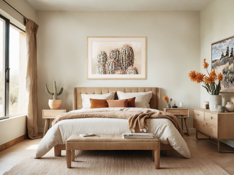 Cactus Watercolor in Olive Green - Sage and Rose Prints