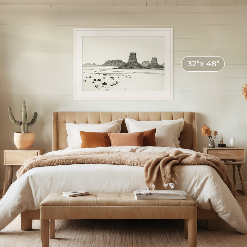 Desert Mesa Drawing - Sage and Rose Prints