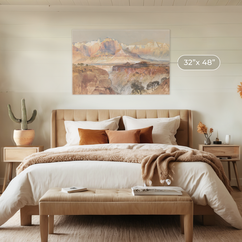 Desert Watercolor in Shades of Orange - Sage and Rose Prints