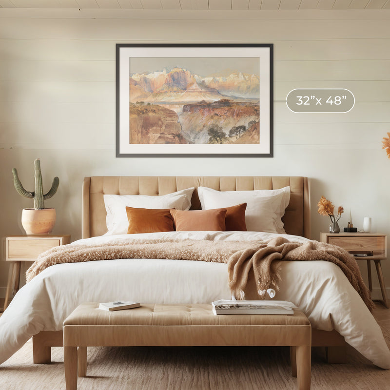 Desert Watercolor in Shades of Orange - Sage and Rose Prints