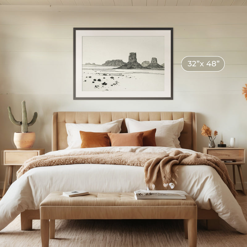 Desert Mesa Drawing - Sage and Rose Prints