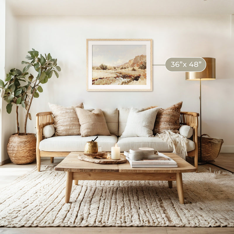 Desert Landscape in Burnt Orange and Tan - Sage and Rose Prints