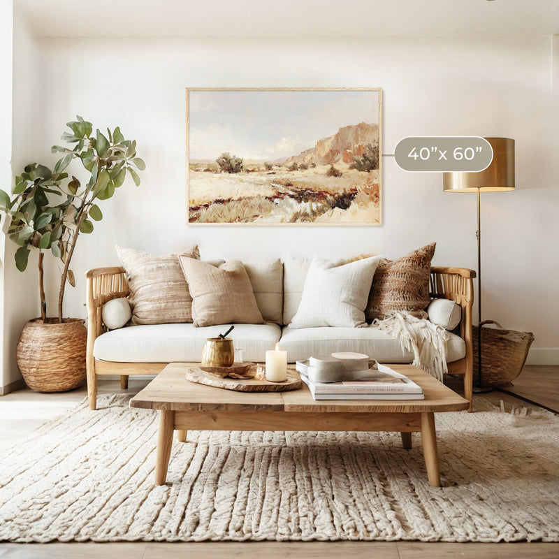 Desert Landscape in Burnt Orange and Tan - Sage and Rose Prints