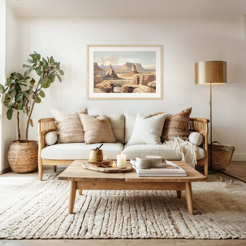 Desert Landscape in Pastel Colors - Sage and Rose Prints