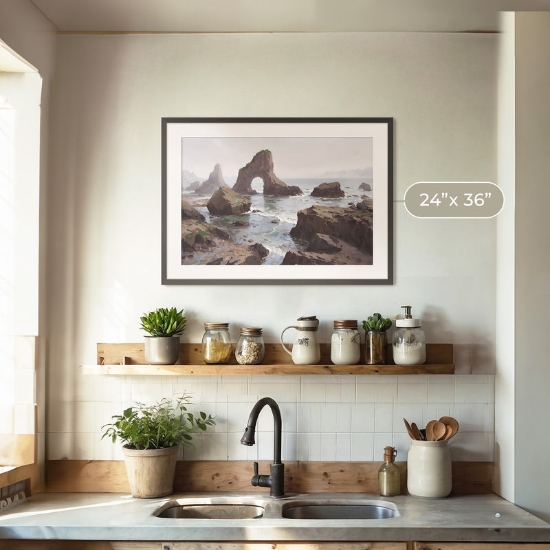 Coastal Rock Arches No2 - Sage and Rose Prints