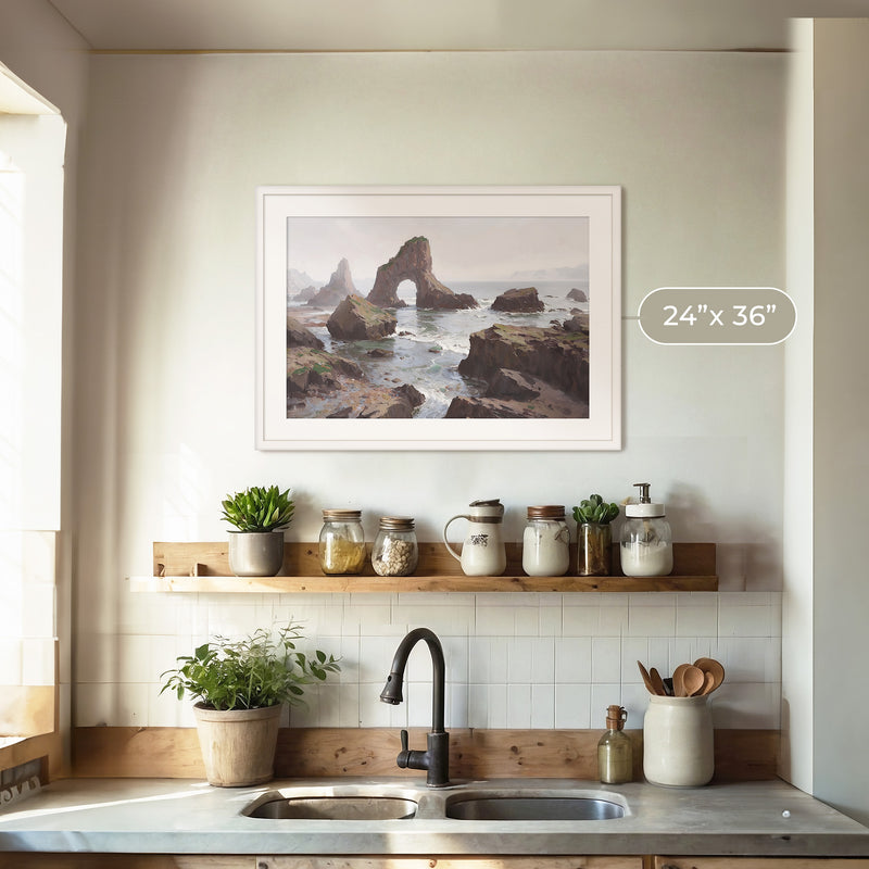 Coastal Rock Arches No2 - Sage and Rose Prints