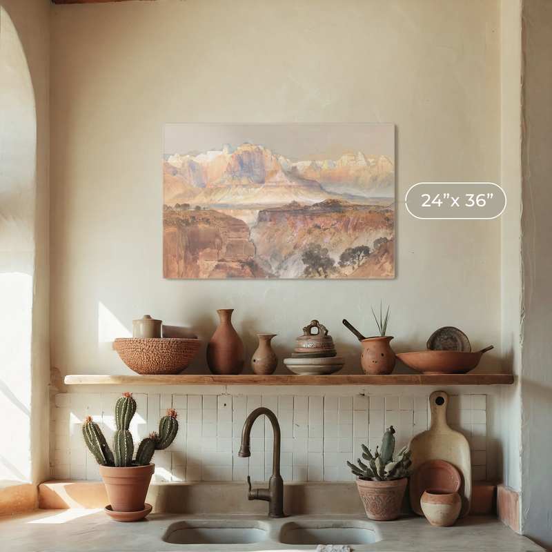 Desert Watercolor in Shades of Orange - Sage and Rose Prints