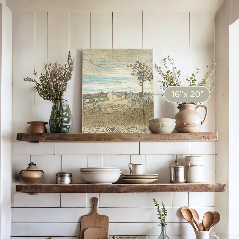 Wheat Field Painted by Vincent Van Gough - Sage and Rose Prints