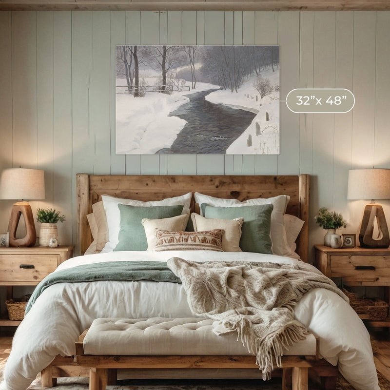 Winter Landscape Forest Painting - Sage and Rose Prints