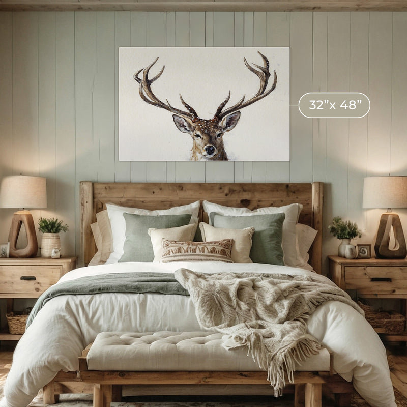 Buck with Antlers Wildlife Art - Sage and Rose Prints