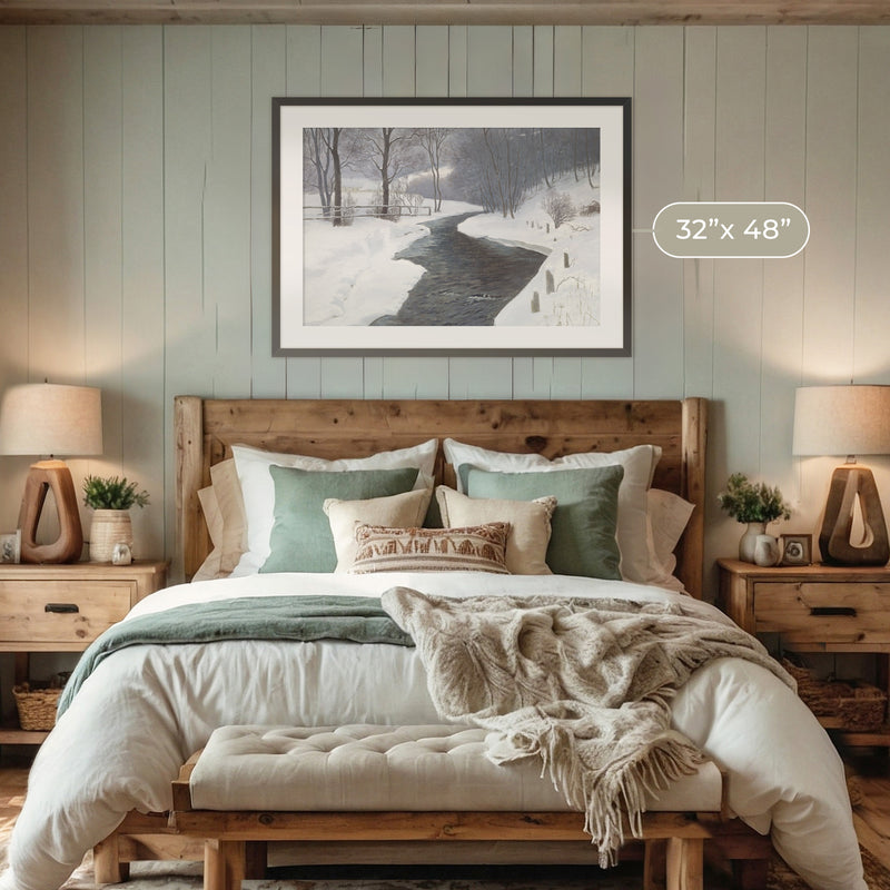 Winter Landscape Forest Painting - Sage and Rose Prints