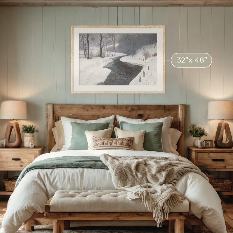 Winter Landscape Forest Painting - Sage and Rose Prints