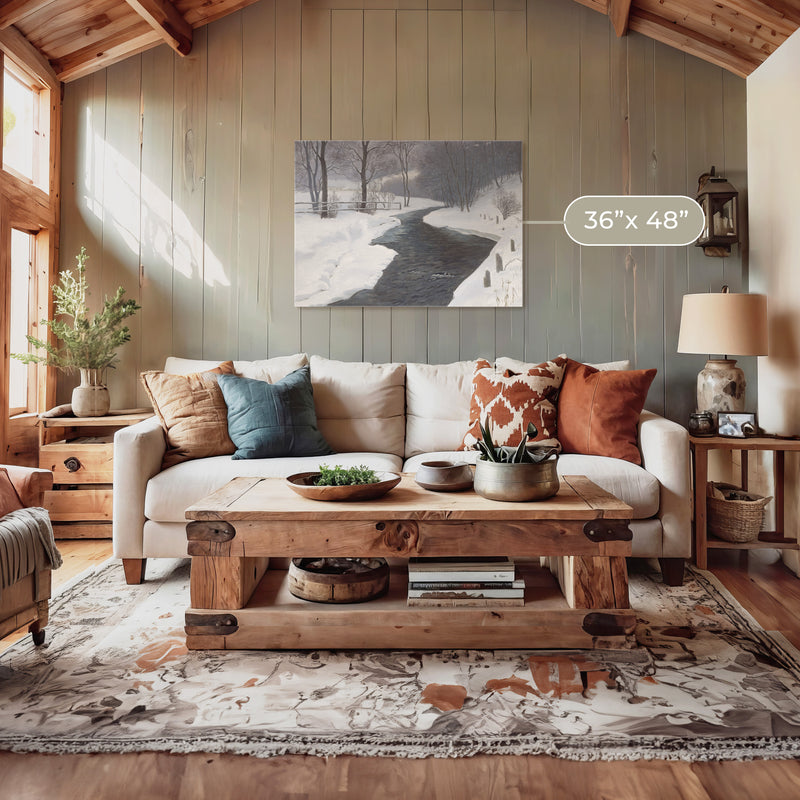 Winter Landscape Forest Painting - Sage and Rose Prints